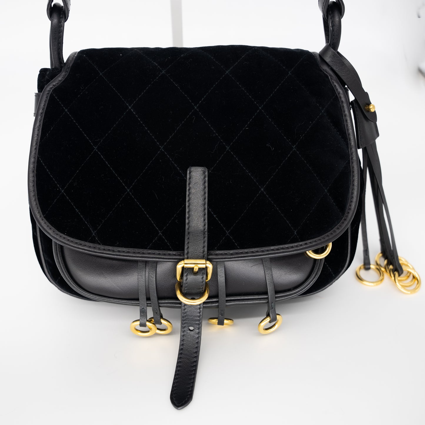 Prada Corsaire Leather Velvet Crossbody