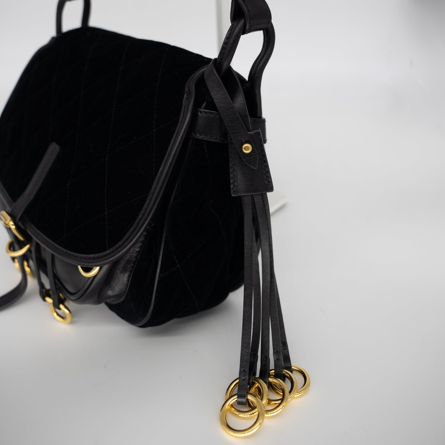 Prada Corsaire Leather Velvet Crossbody