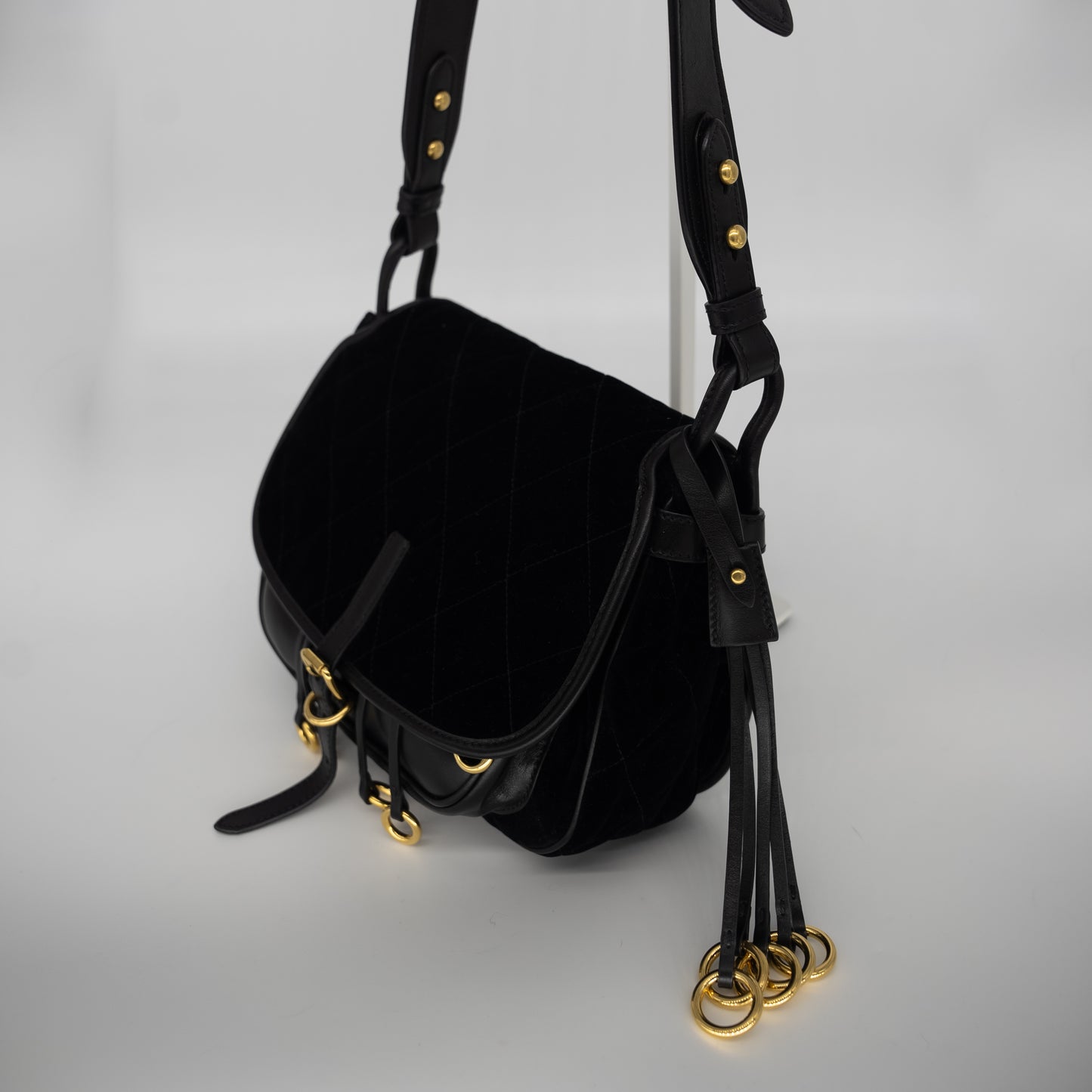 Prada Corsaire Leather Velvet Crossbody