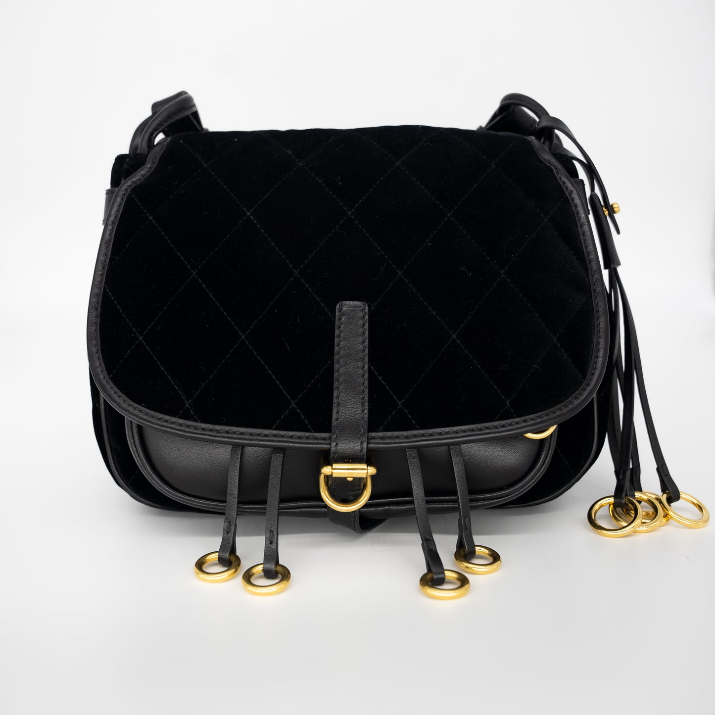 Prada Corsaire Leather Velvet Crossbody