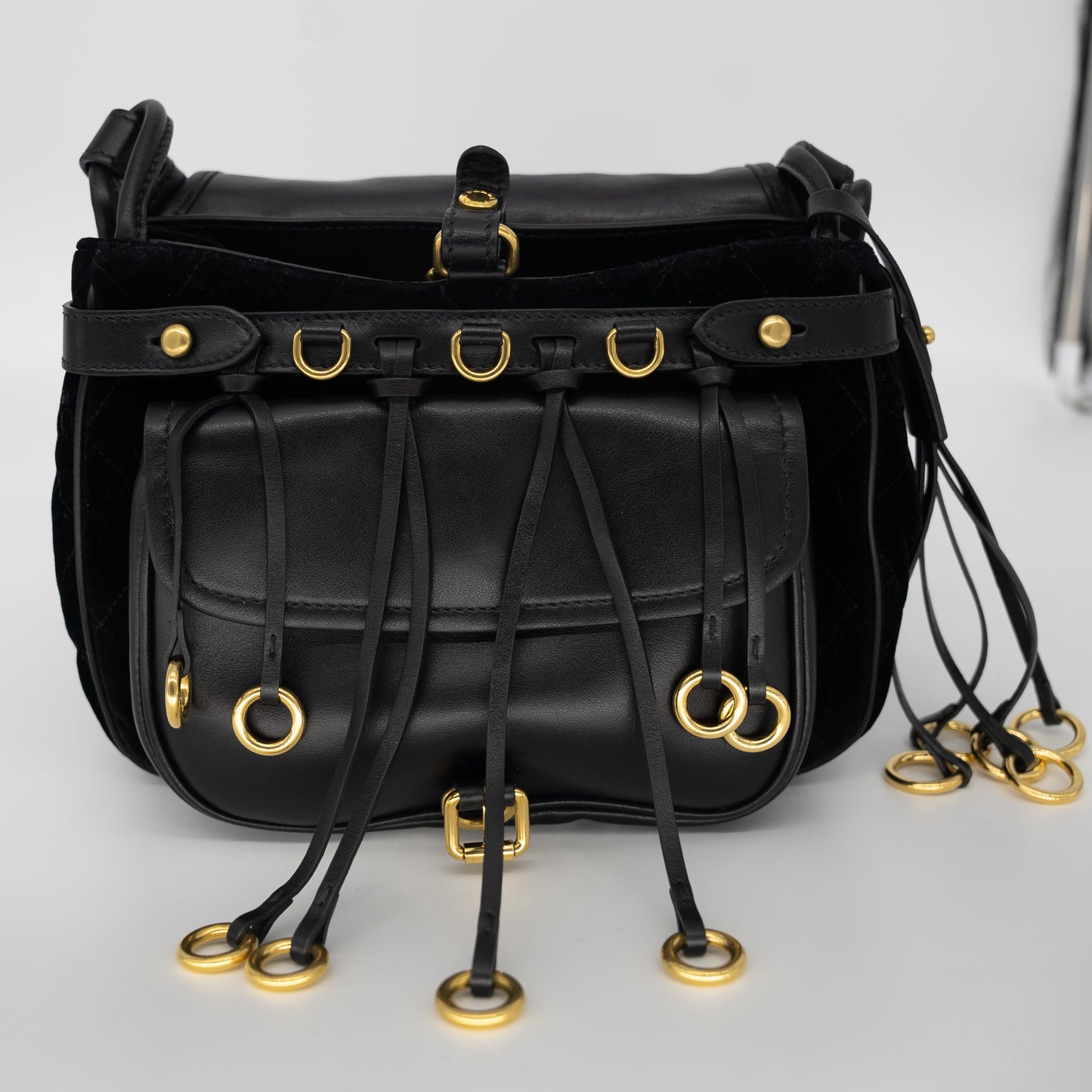 Prada Corsaire Leather Velvet Crossbody