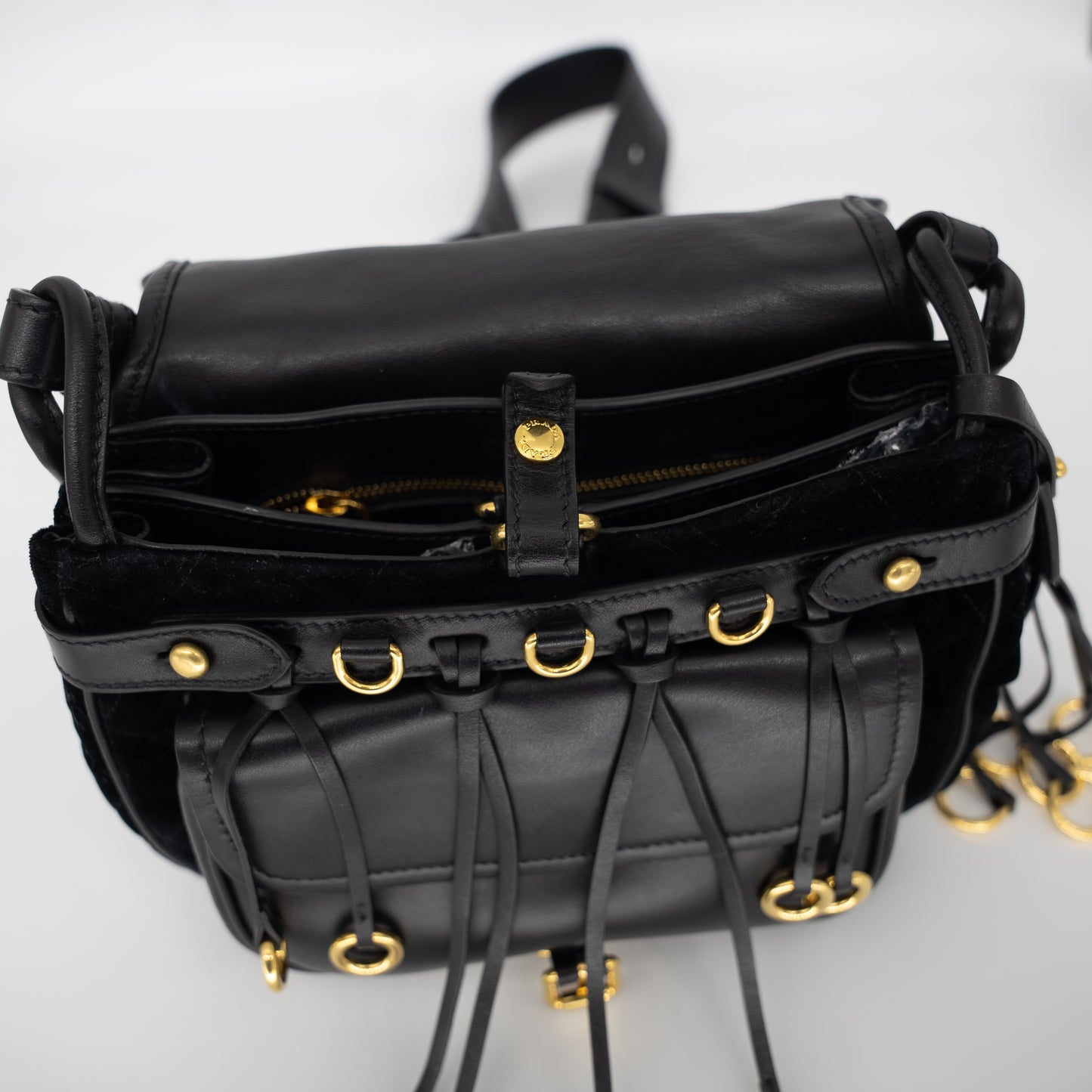 Prada Corsaire Leather Velvet Crossbody