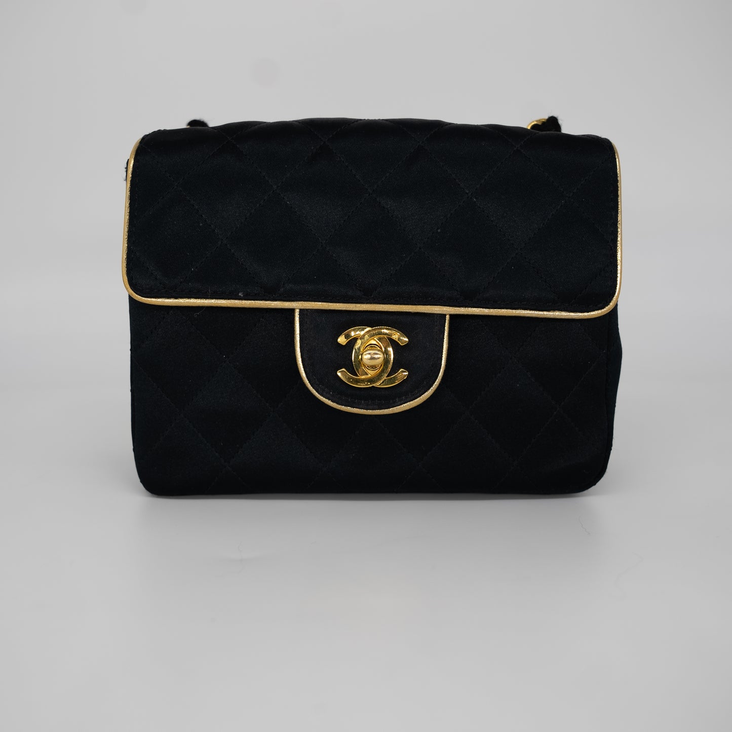 Chanel Classic Mini Square Chain CC Turn Lock Rare 1990s