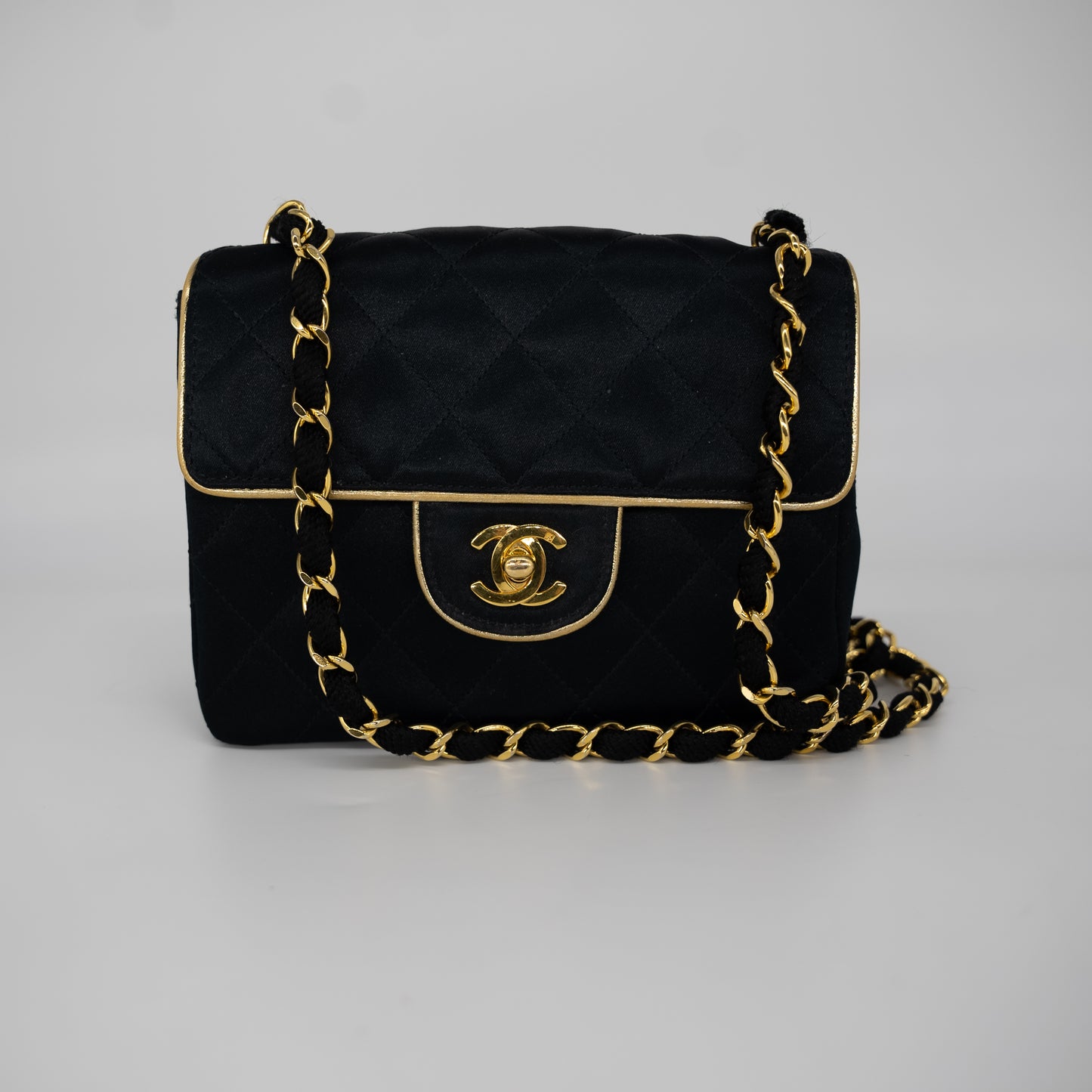 Chanel Classic Mini Square Chain CC Turn Lock Rare 1990s