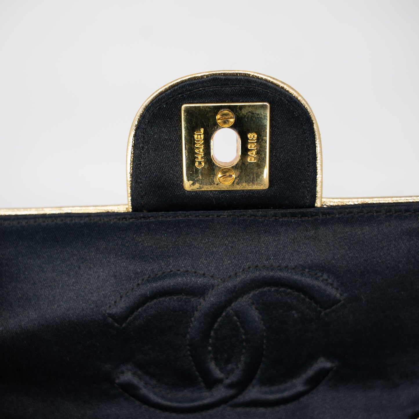Chanel Classic Mini Square Chain CC Turn Lock Rare 1990s