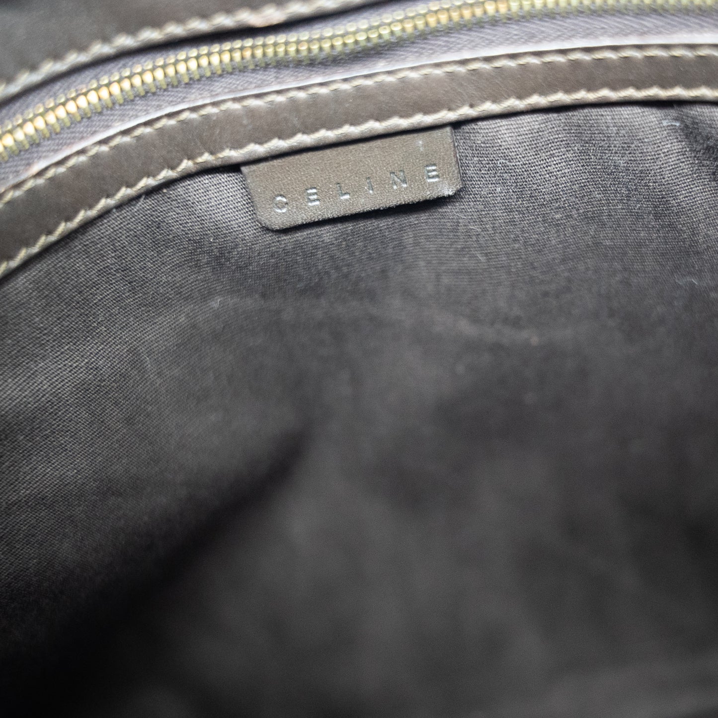 Celine Vintage Logo Suede Shoulder Bag