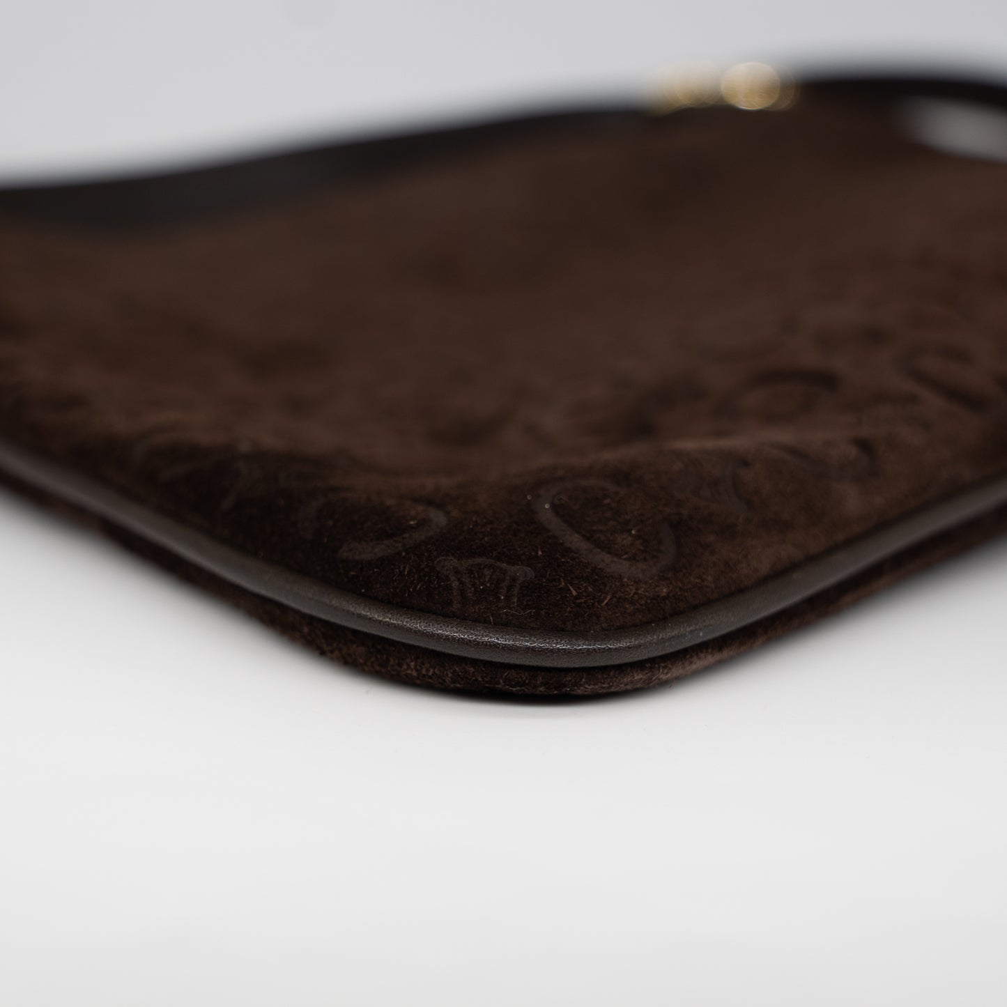 Celine Vintage Logo Suede Shoulder Bag