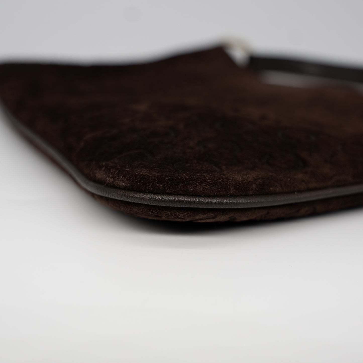 Celine Vintage Logo Suede Shoulder Bag