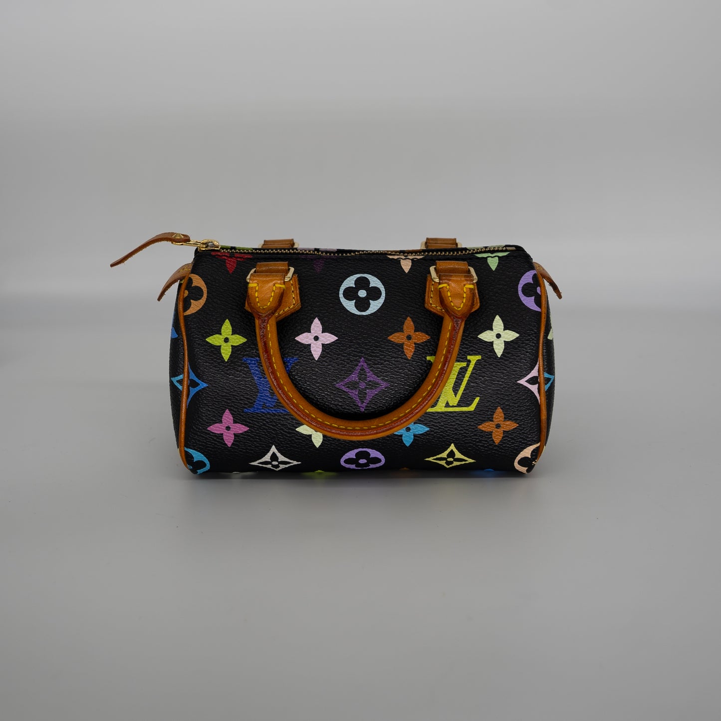 Louis Vuitton Limited Edition Takashi Murakami Multicolor Mini Speedy + Strap