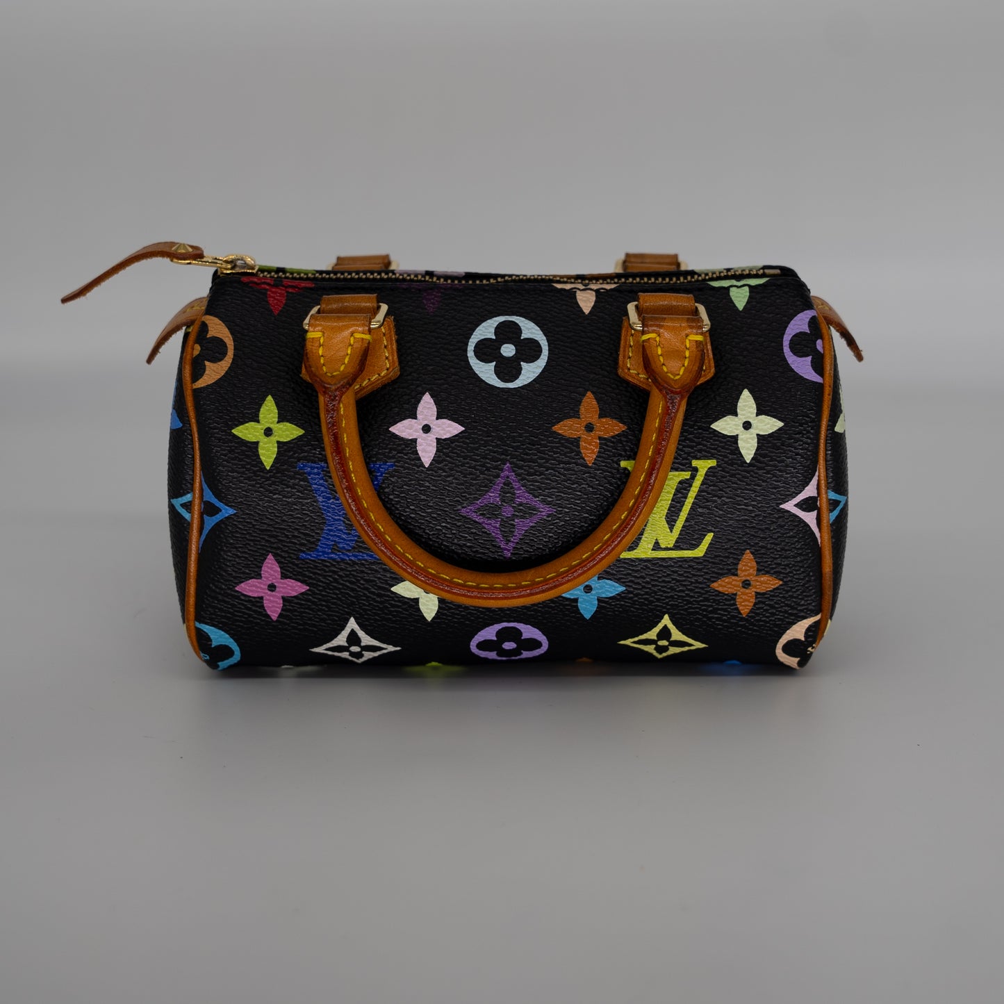 Louis Vuitton Limited Edition Takashi Murakami Multicolor Mini Speedy + Strap