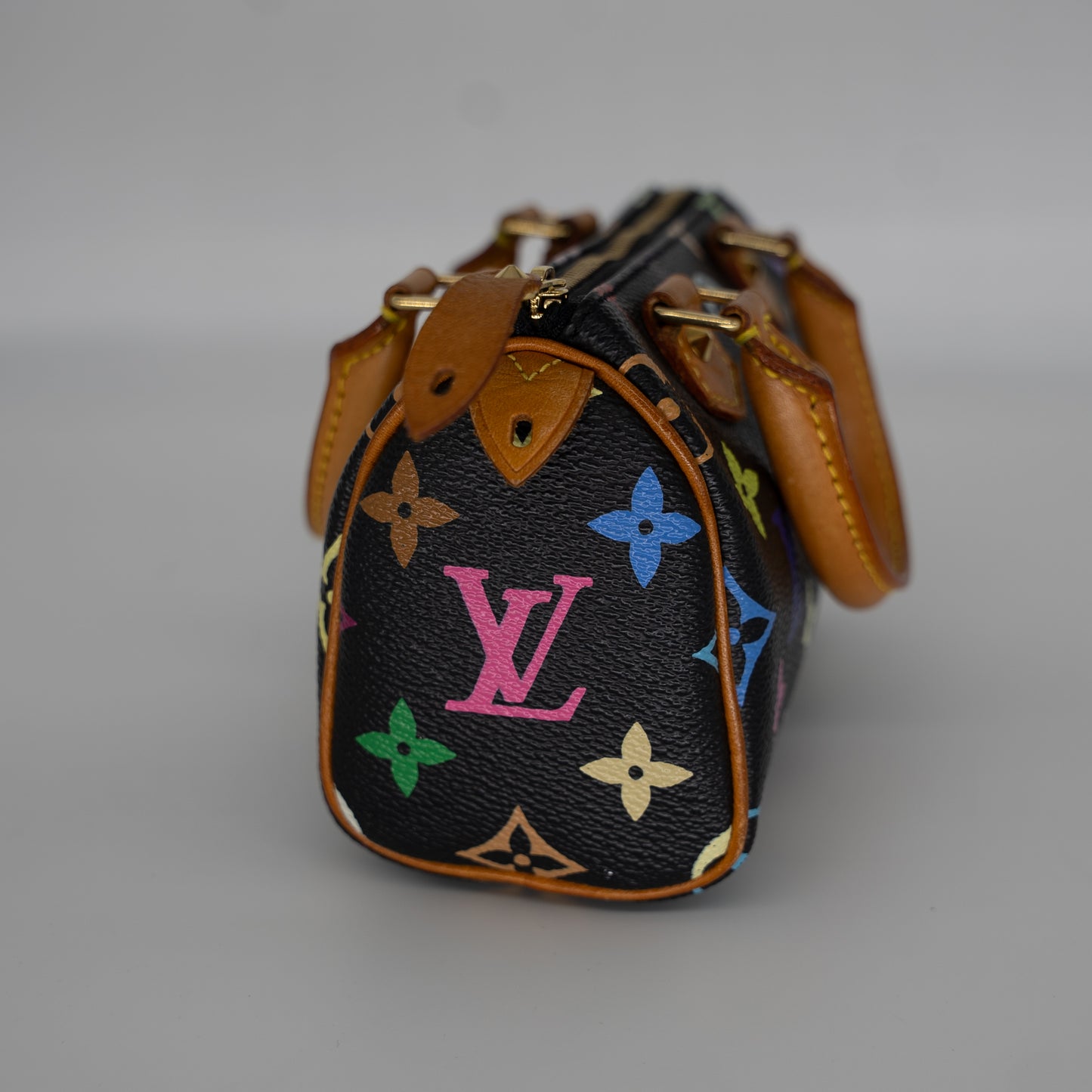 Louis Vuitton Limited Edition Takashi Murakami Multicolor Mini Speedy + Strap