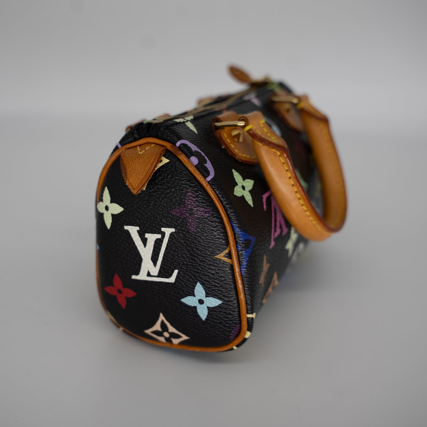 Louis Vuitton Limited Edition Takashi Murakami Multicolor Mini Speedy + Strap