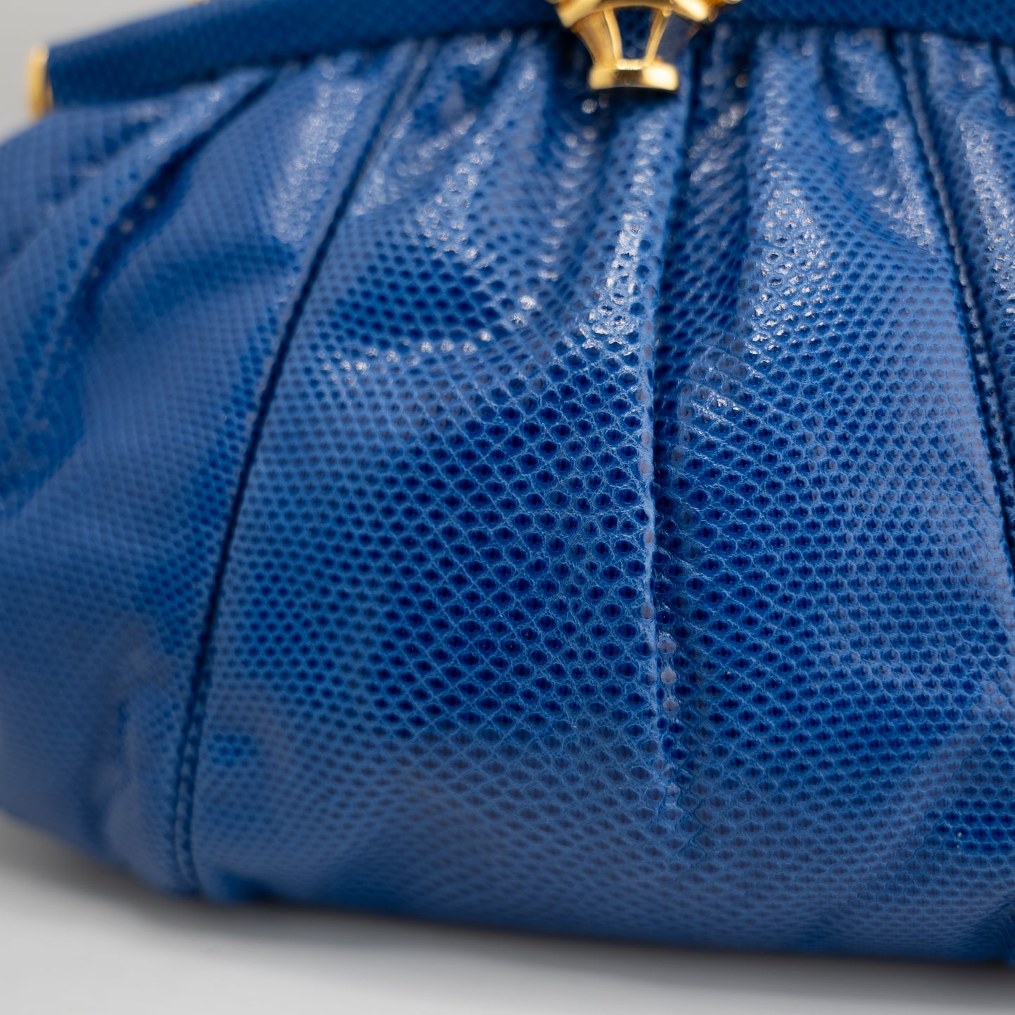 Judith Leiber Vintage Lizard Blue Clutch Evening Bag