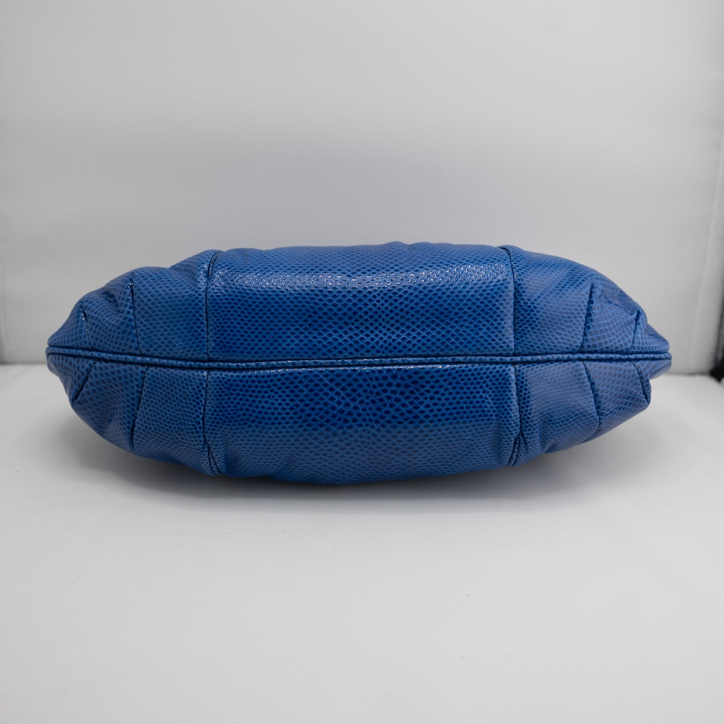 Judith Leiber Vintage Lizard Blue Clutch Evening Bag