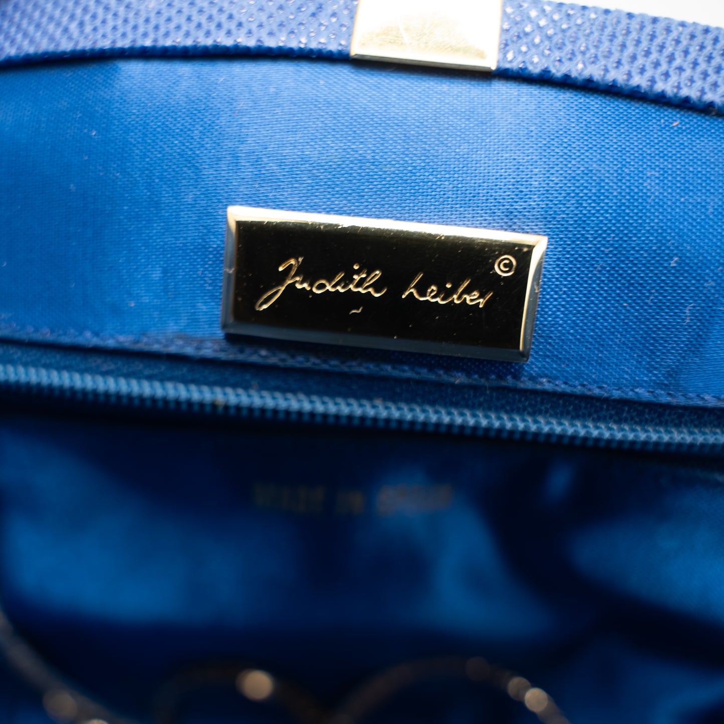 Judith Leiber Vintage Lizard Blue Clutch Evening Bag