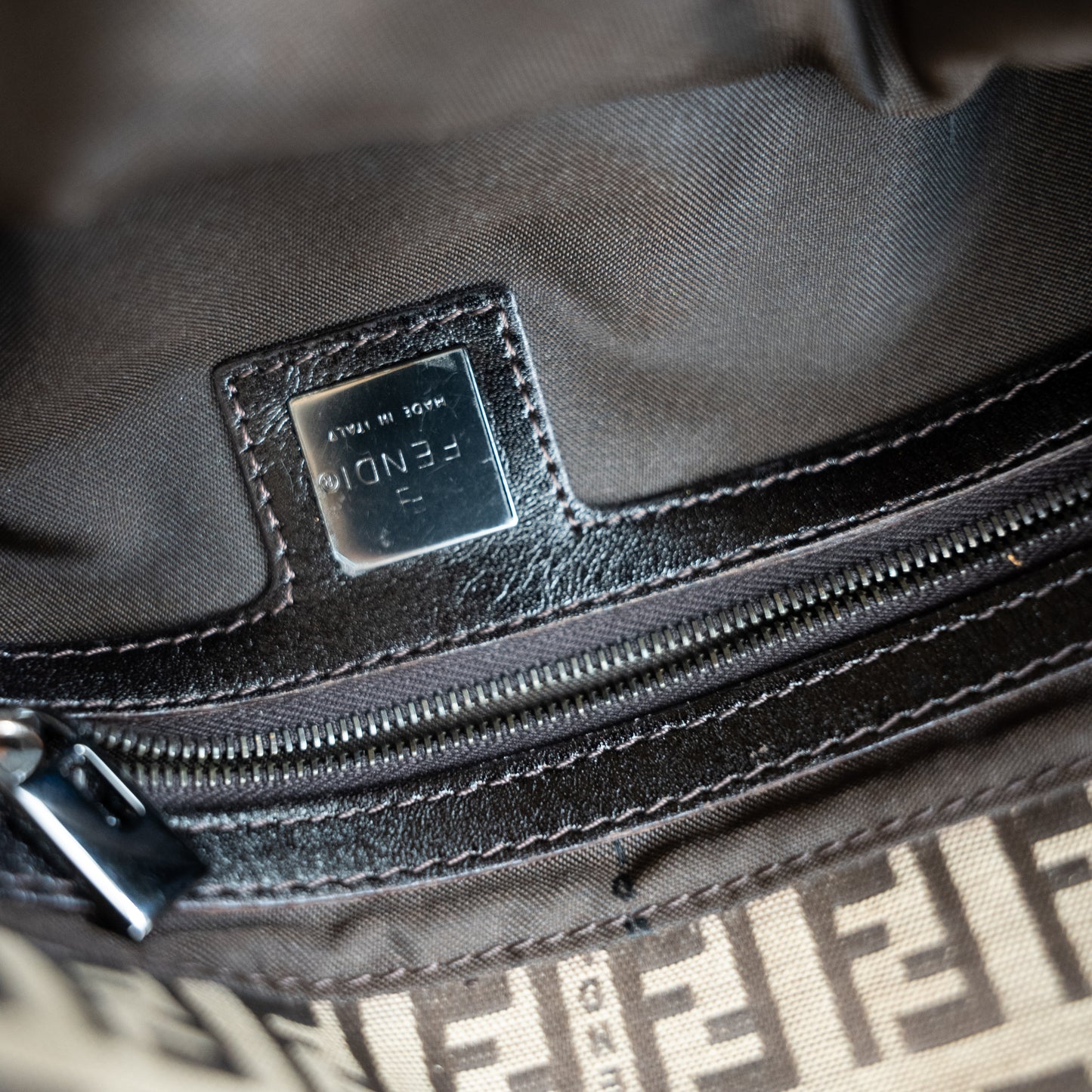 Fendi Canvas Monogram Baguette
