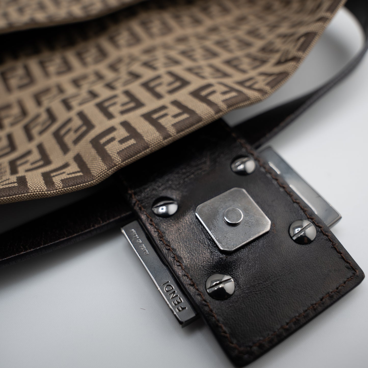 Fendi Canvas Monogram Baguette