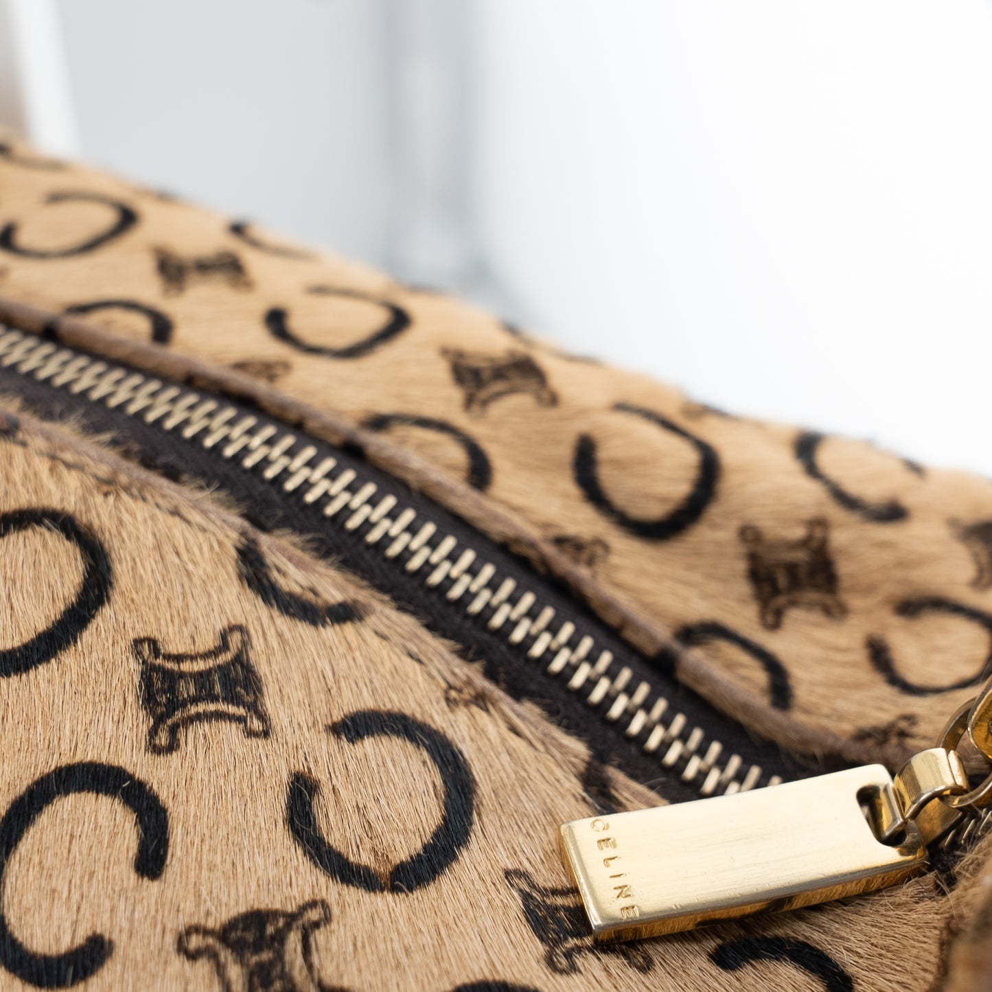 Celine Ponyhair Harako Logo Shoulder Bag Vintage Macadam