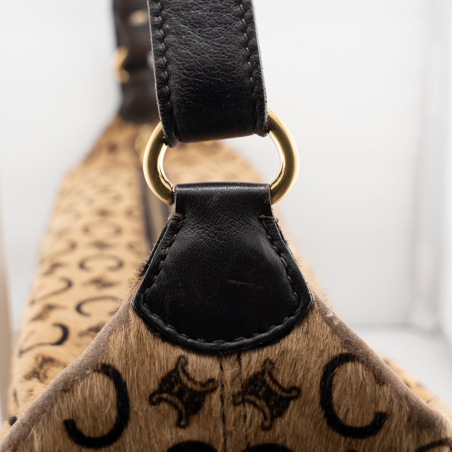 Celine Ponyhair Harako Logo Shoulder Bag Vintage Macadam