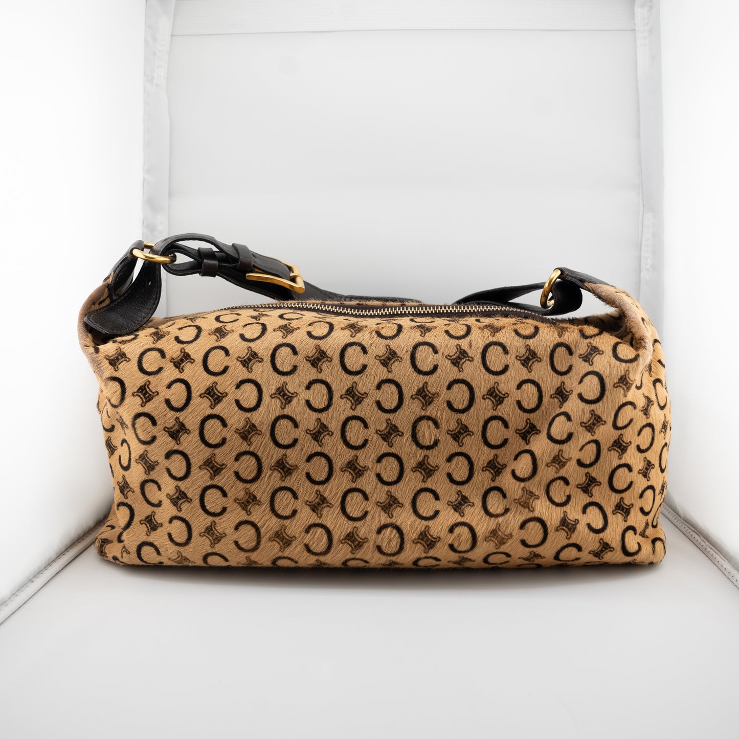 Celine Ponyhair Harako Logo Shoulder Bag Vintage Macadam