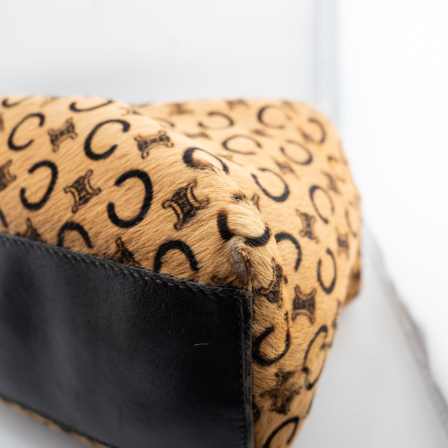 Celine Ponyhair Harako Logo Shoulder Bag Vintage Macadam