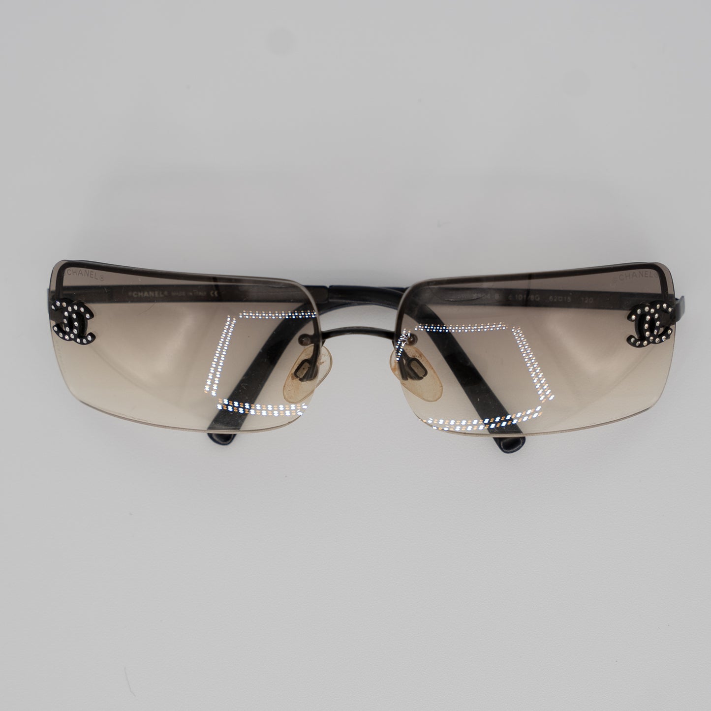 Chanel Sunglasses Vintage CC Black Ombre Crystal