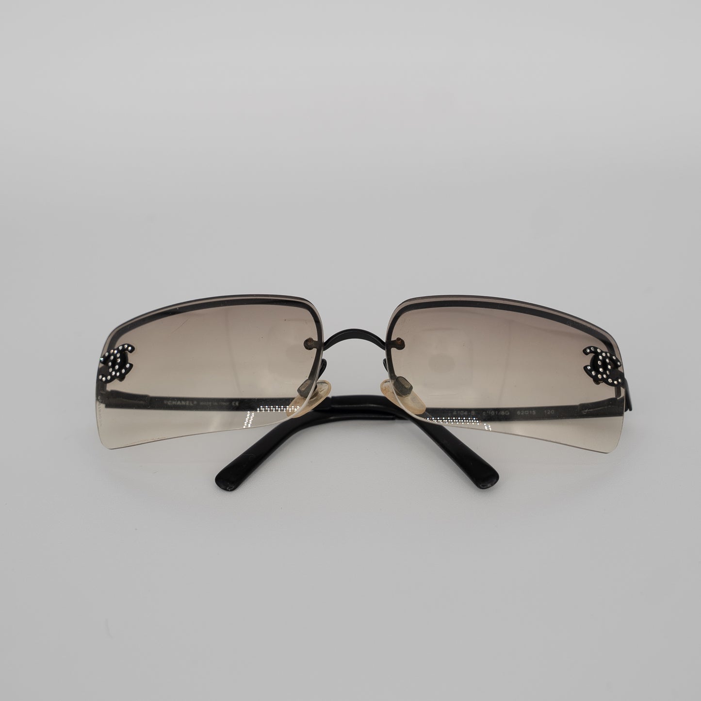 Chanel Sunglasses Vintage CC Black Ombre Crystal