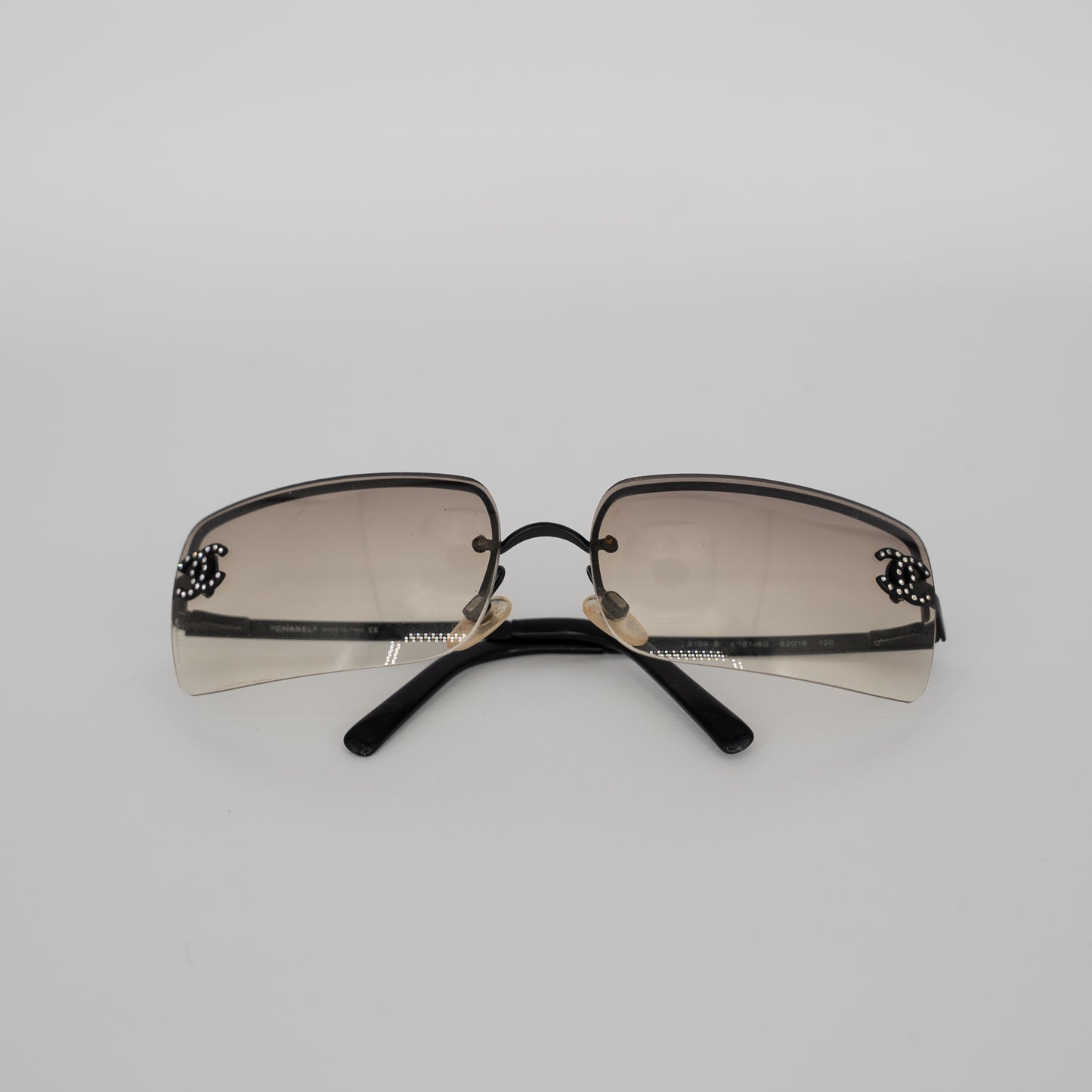 Chanel Sunglasses Vintage CC Black Ombre Crystal