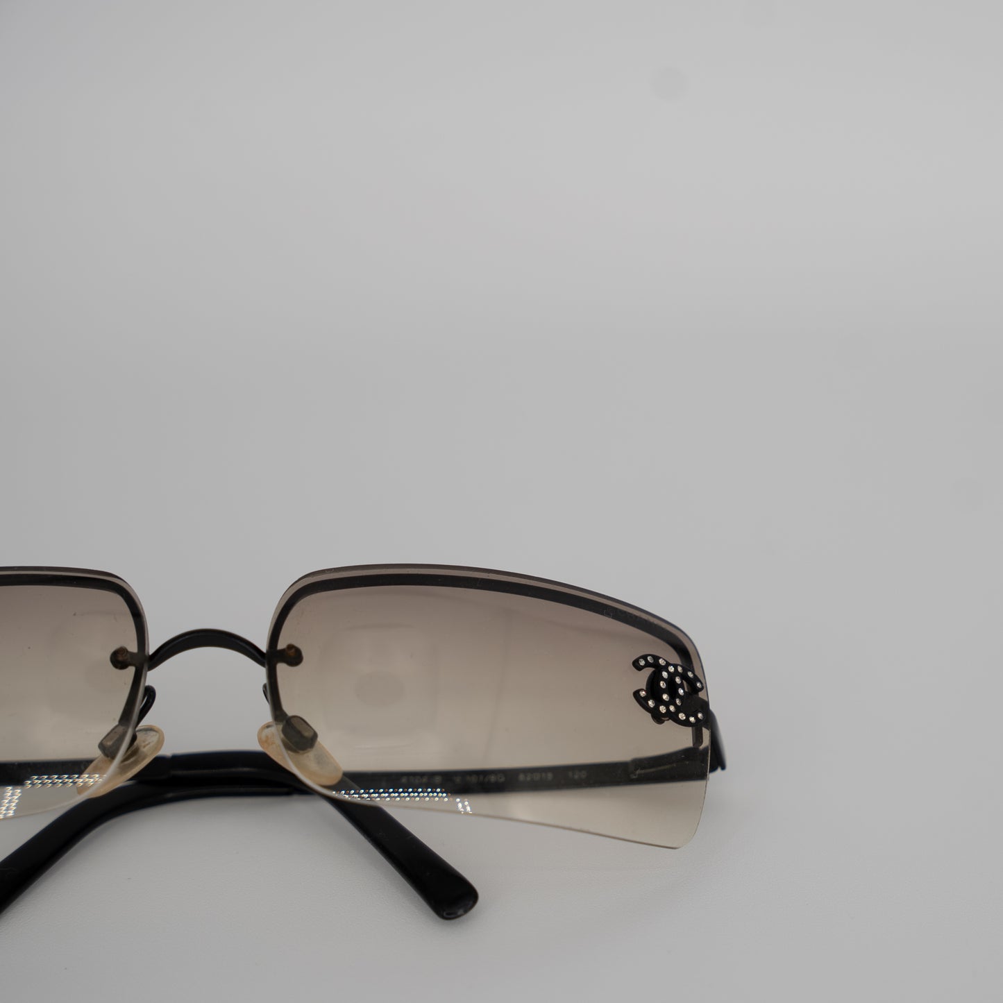 Chanel Sunglasses Vintage CC Black Ombre Crystal