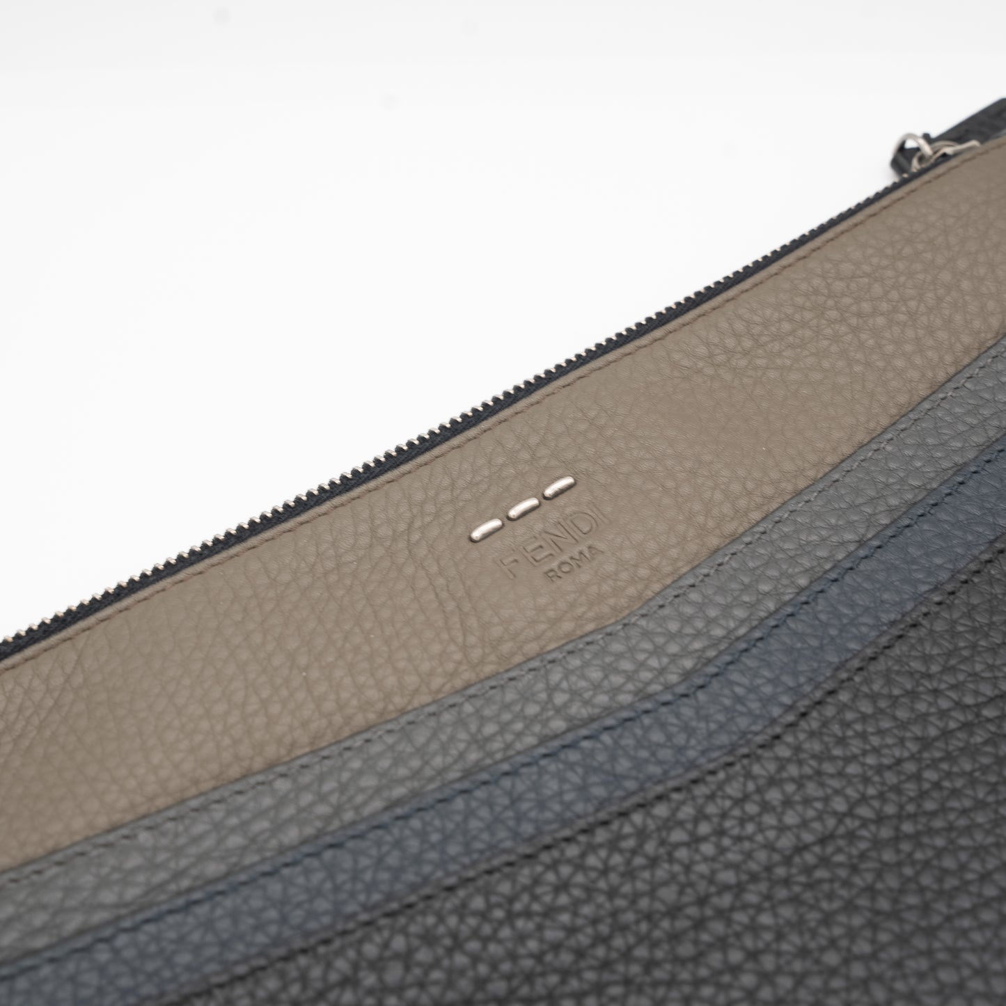 Fendi Leather Large Clutch Laptop Case