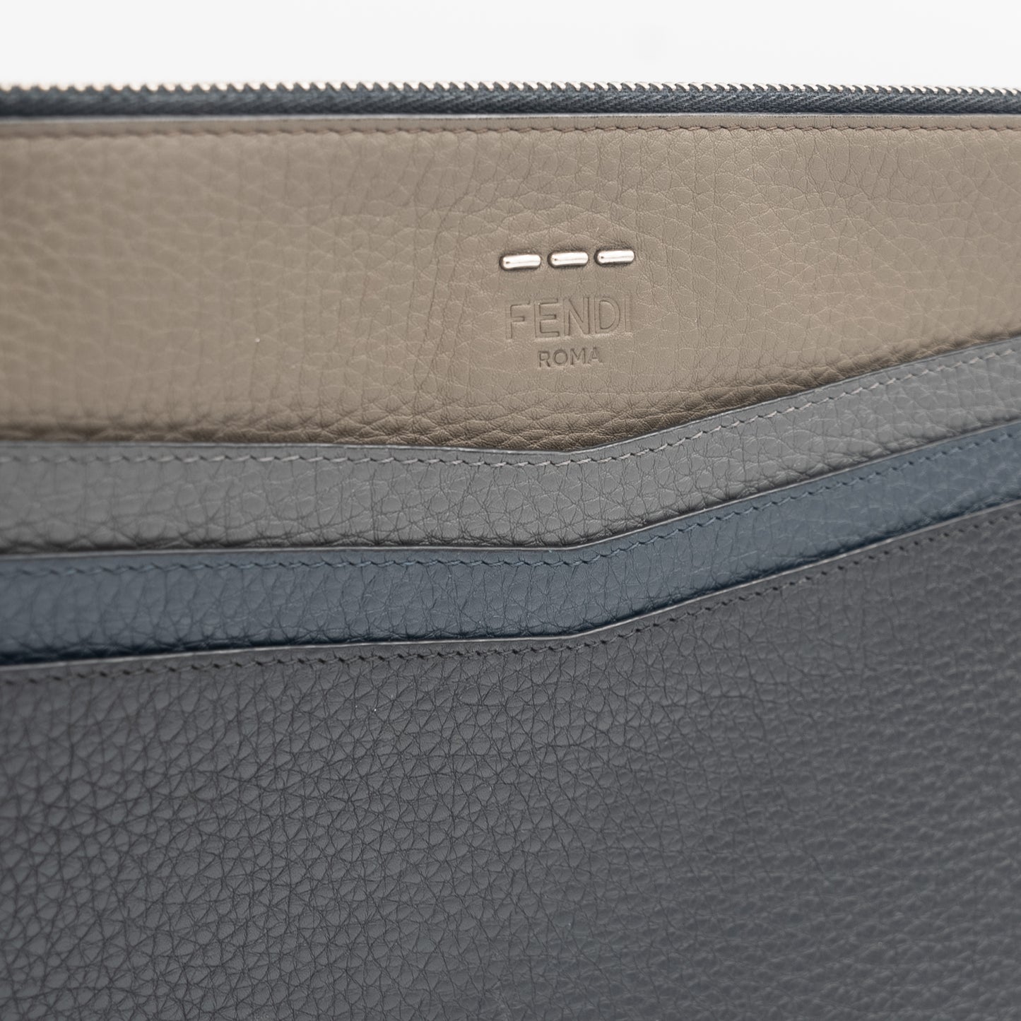 Fendi Leather Large Clutch Laptop Case