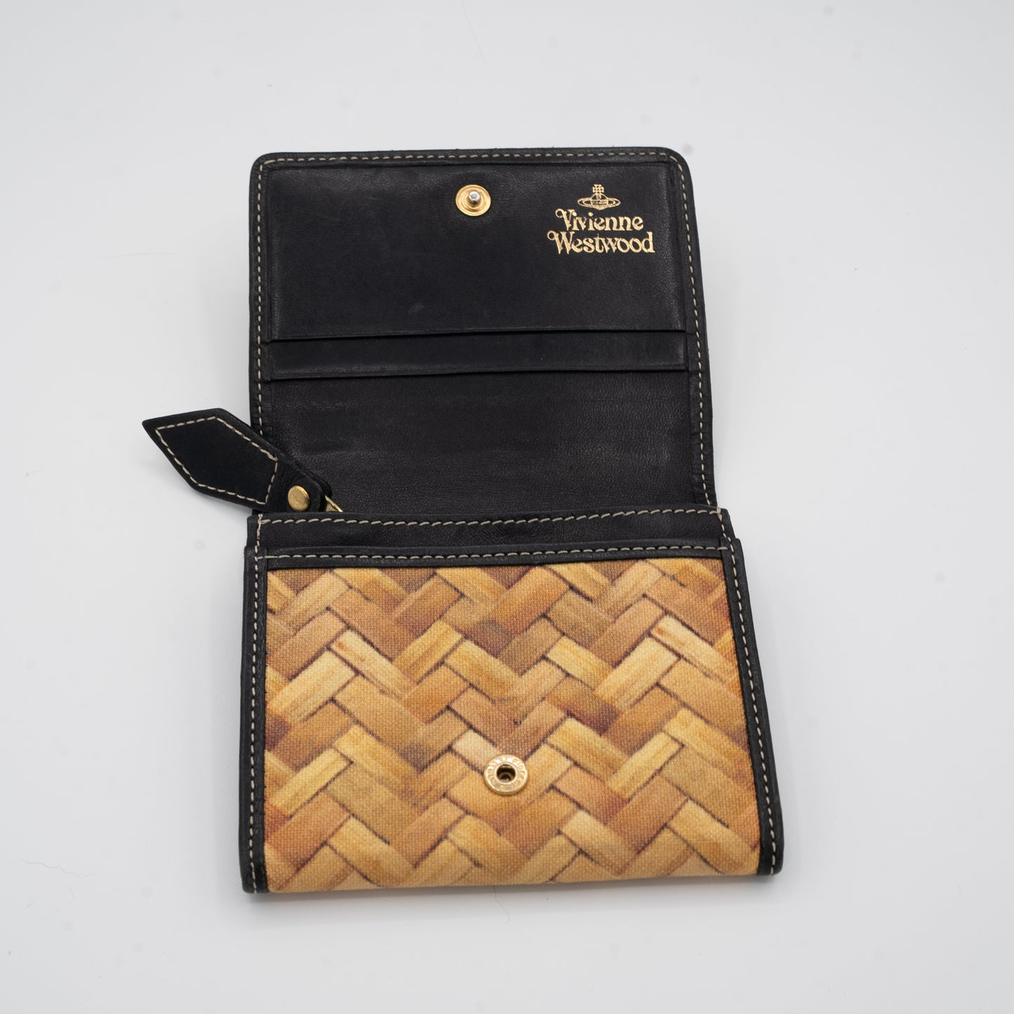 Vivienne Westwood Greek Wallet Basketweave Print SS 2000
