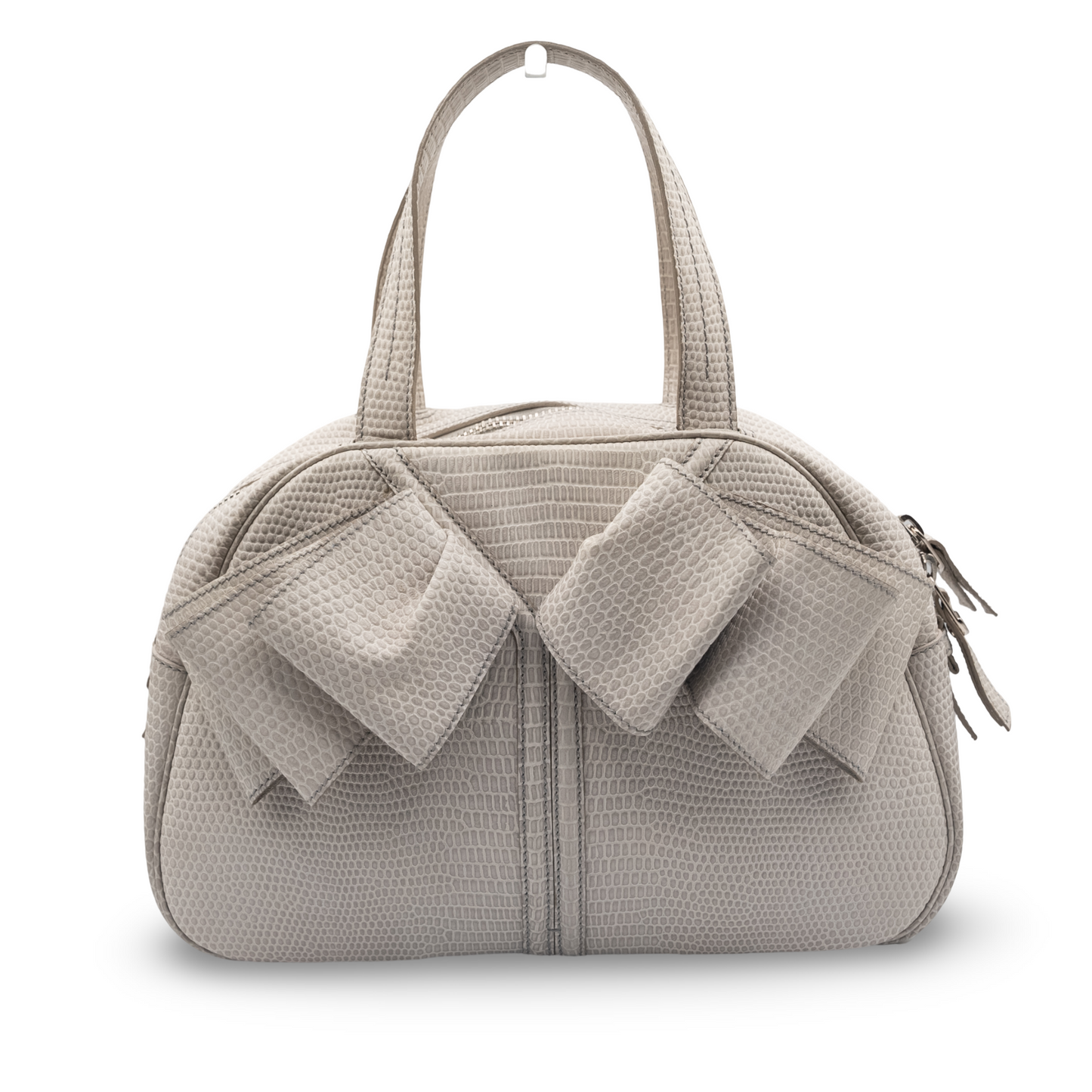 Yves Saint Laurent Rare Y-Bow Exotic Lizard Bowler Handbag Rare