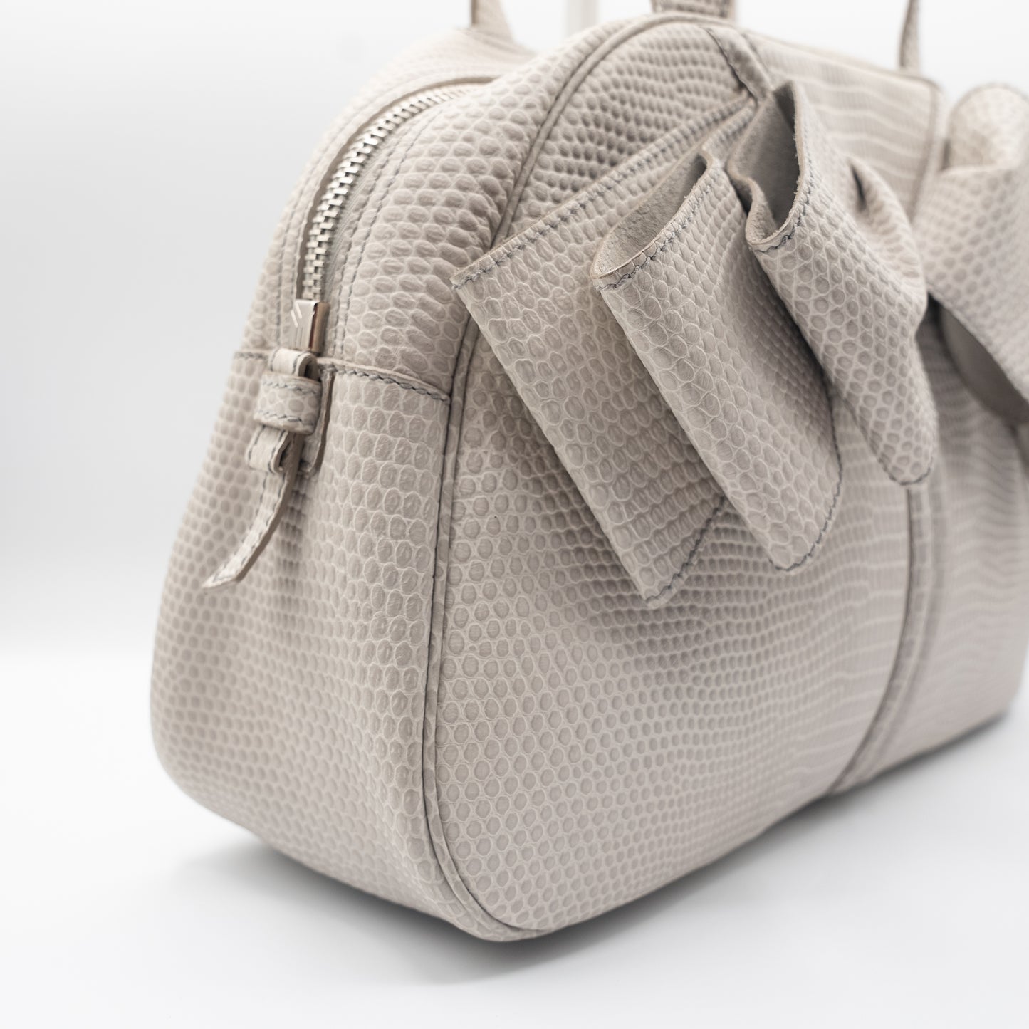 Yves Saint Laurent Rare Y-Bow Exotic Lizard Bowler Handbag Rare