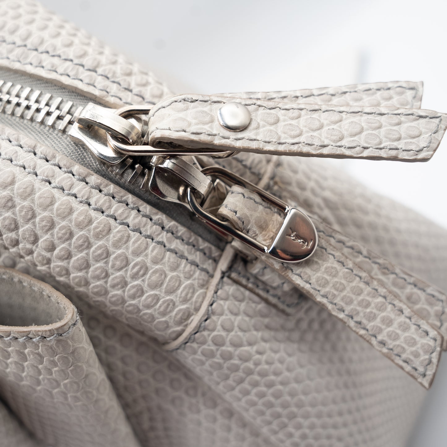 Yves Saint Laurent Rare Y-Bow Exotic Lizard Bowler Handbag Rare