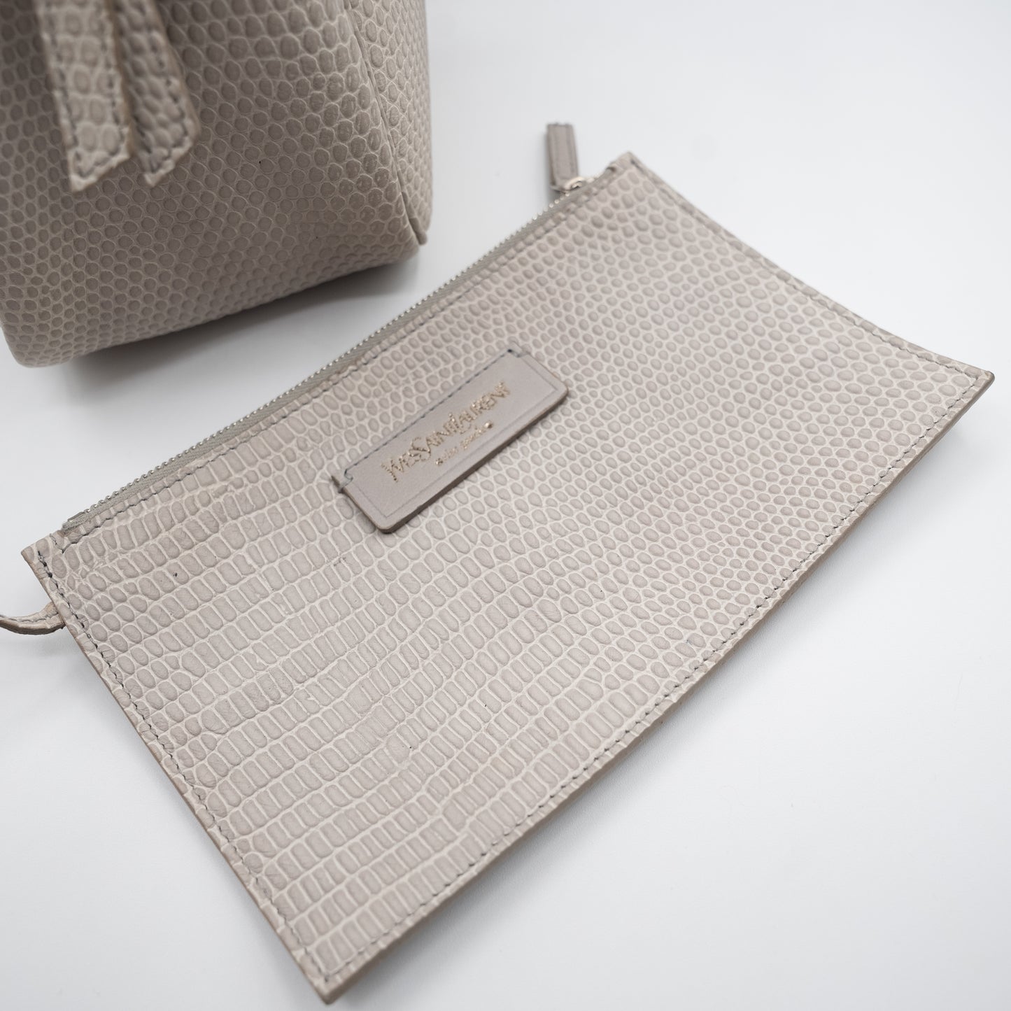 Yves Saint Laurent Rare Y-Bow Exotic Lizard Bowler Handbag Rare