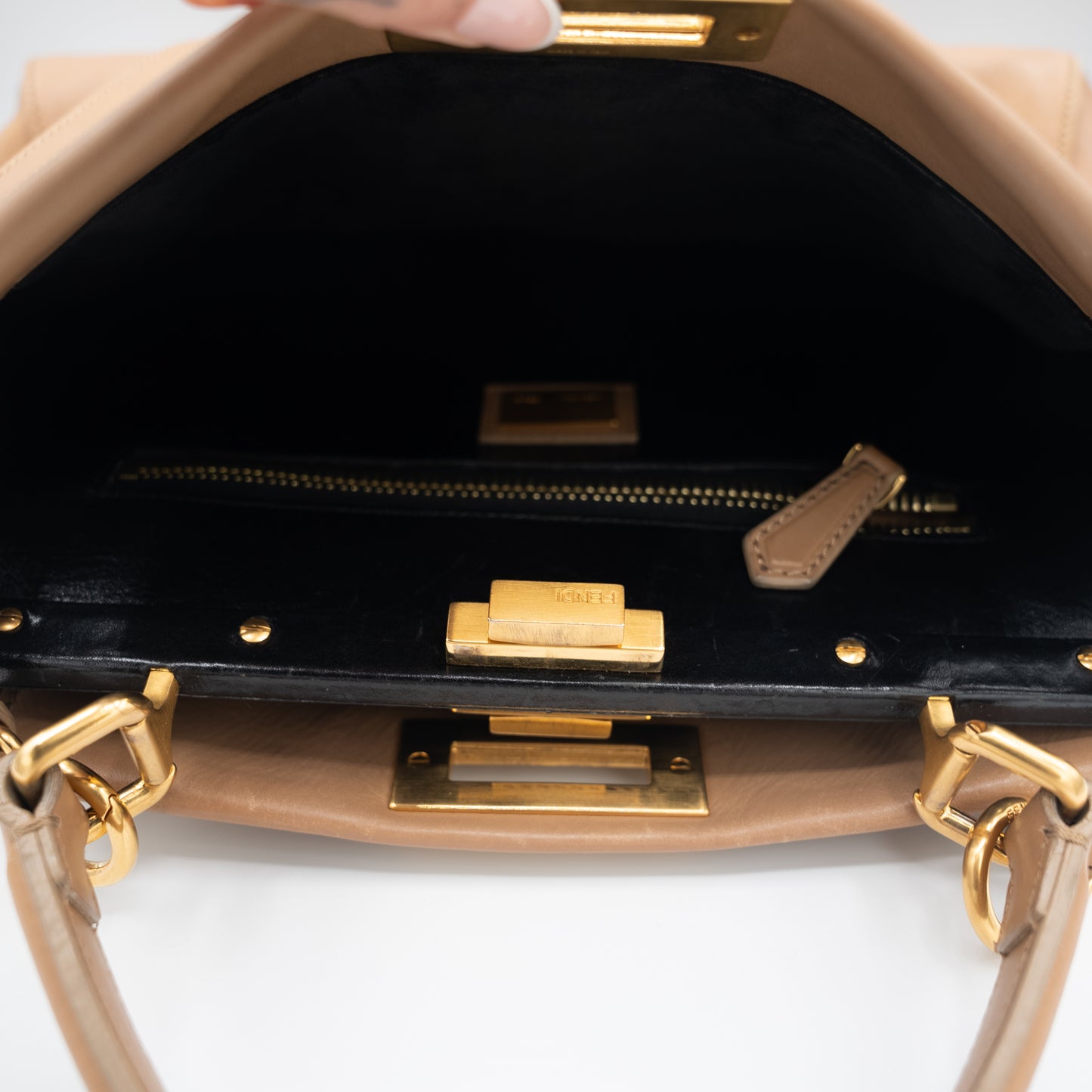 Fendi Peekaboo Soft Medium Brown/Tan 2Way Handbag