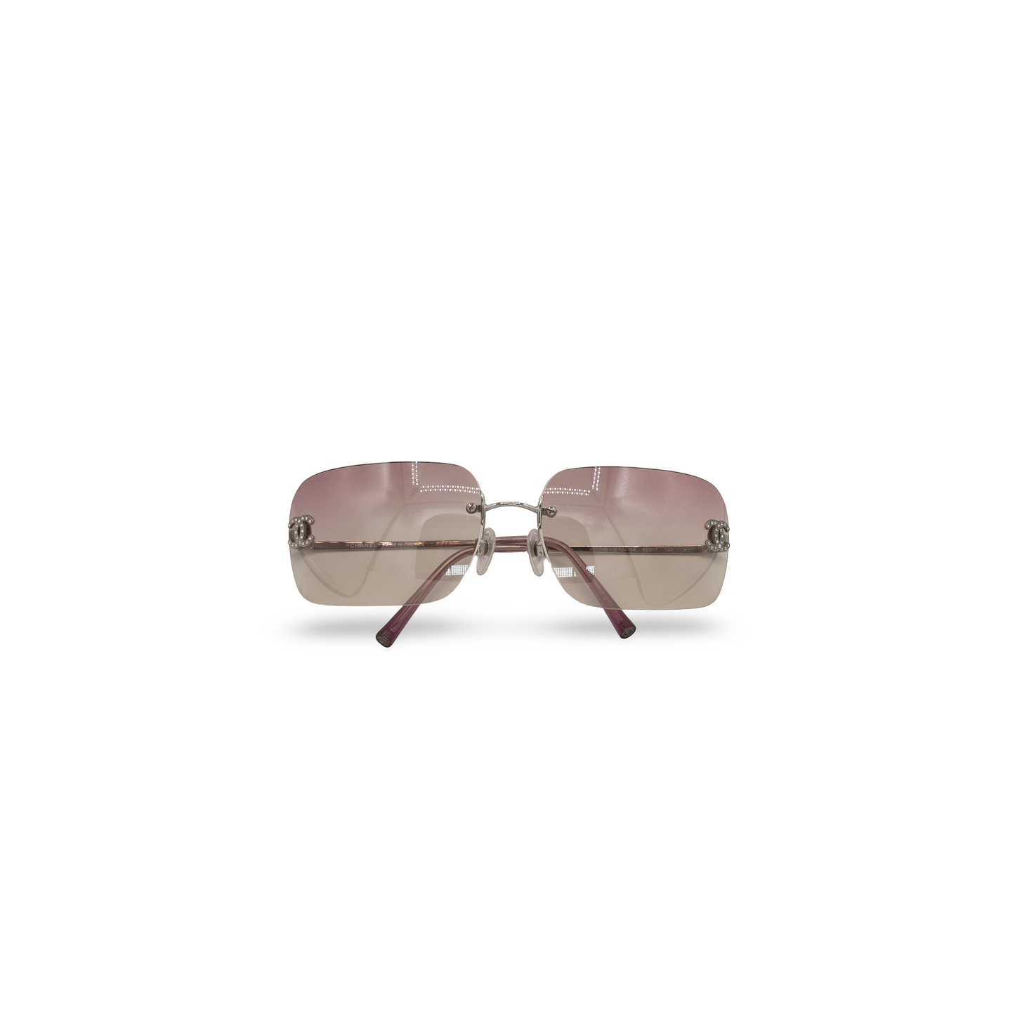 Chanel CC Rimless Sunglasses Y2K Pink Ombre