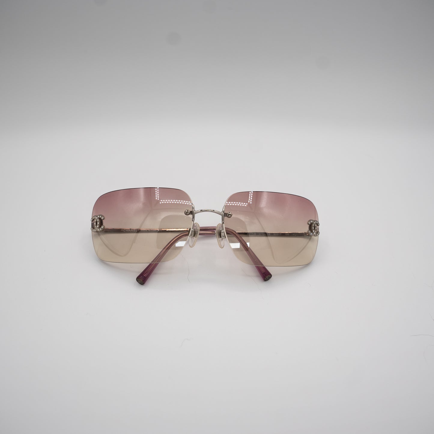 Chanel CC Rimless Sunglasses Y2K Pink Ombre
