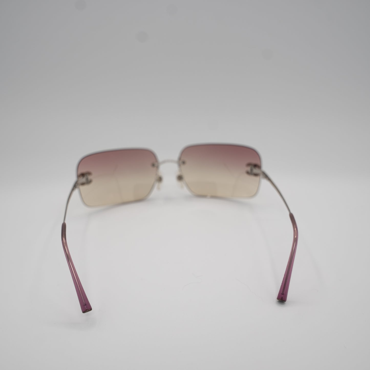 Chanel CC Rimless Sunglasses Y2K Pink Ombre