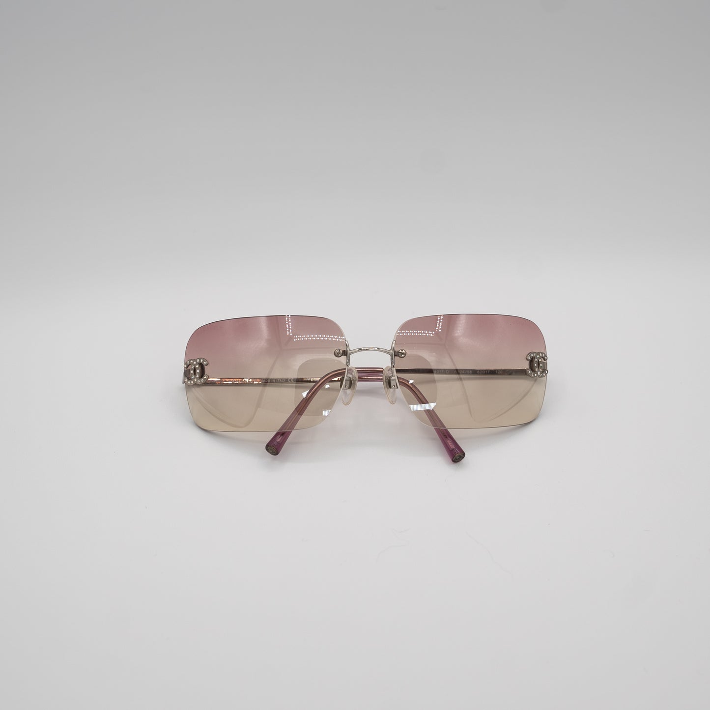Chanel CC Rimless Sunglasses Y2K Pink Ombre