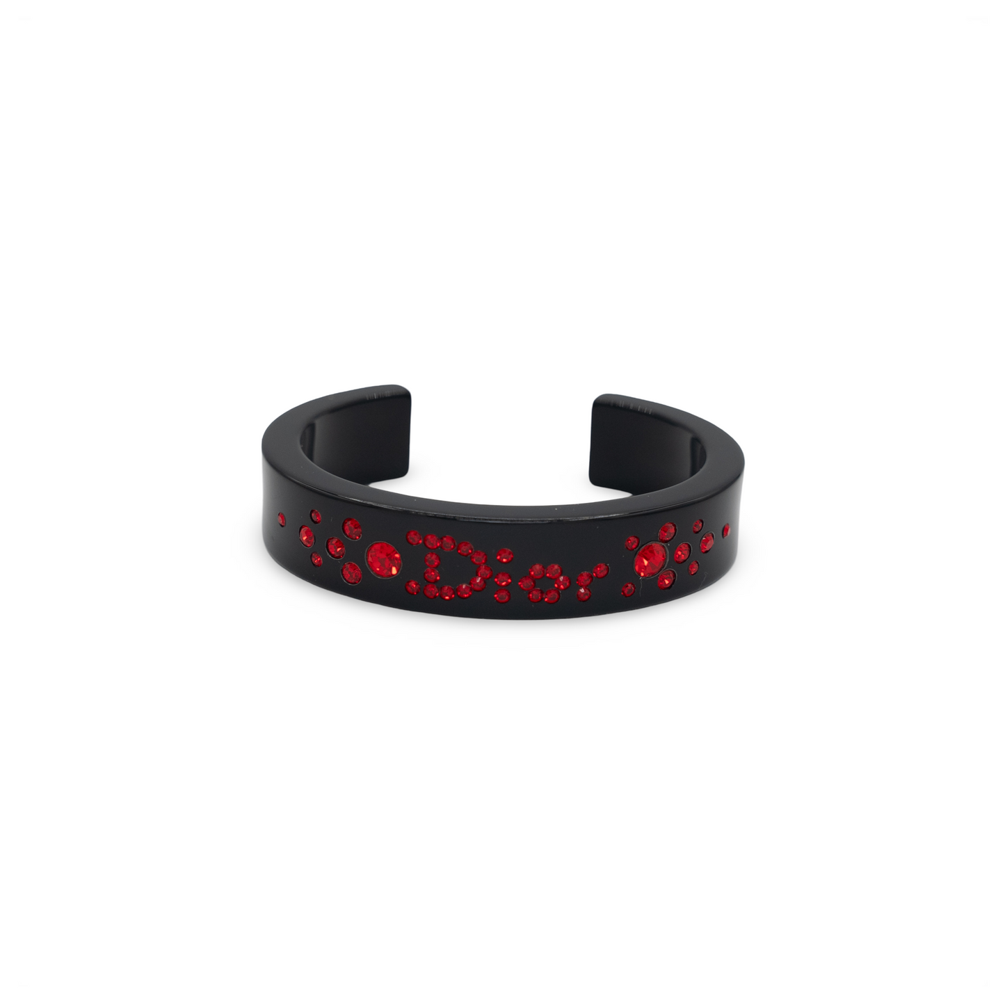 Christian Dior Black Red Lucite Cuff Bangle Y2K