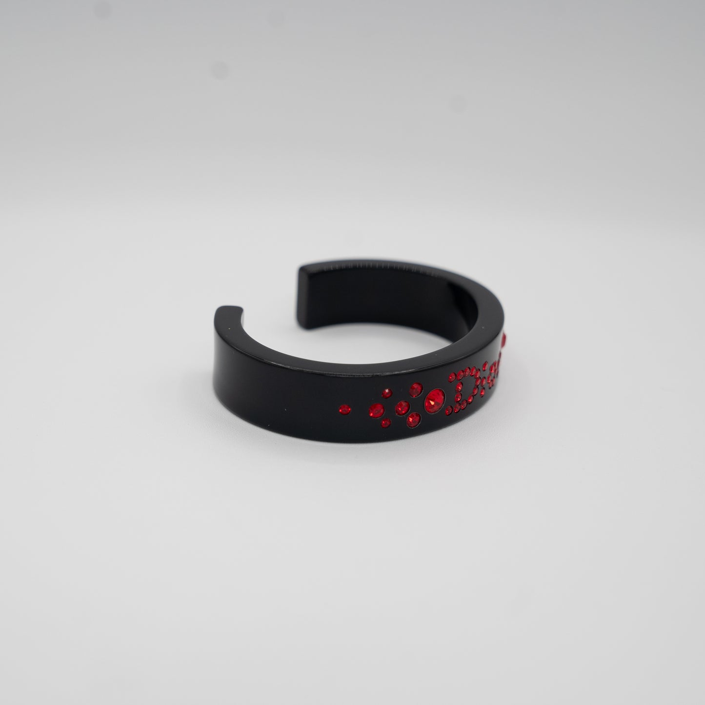 Christian Dior Black Red Lucite Cuff Bangle Y2K