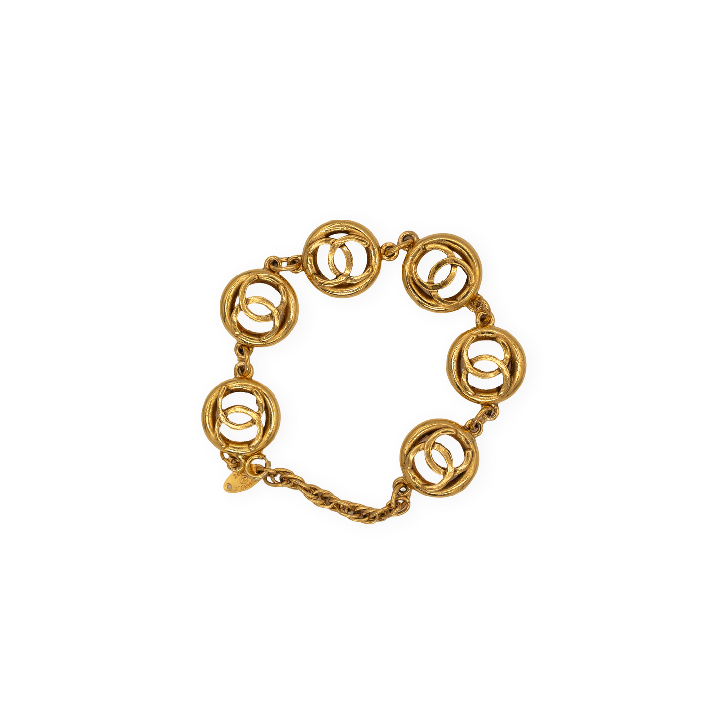 Chanel Coco Mark CC 18K Gold Plated Vintage 1983 Bracelet