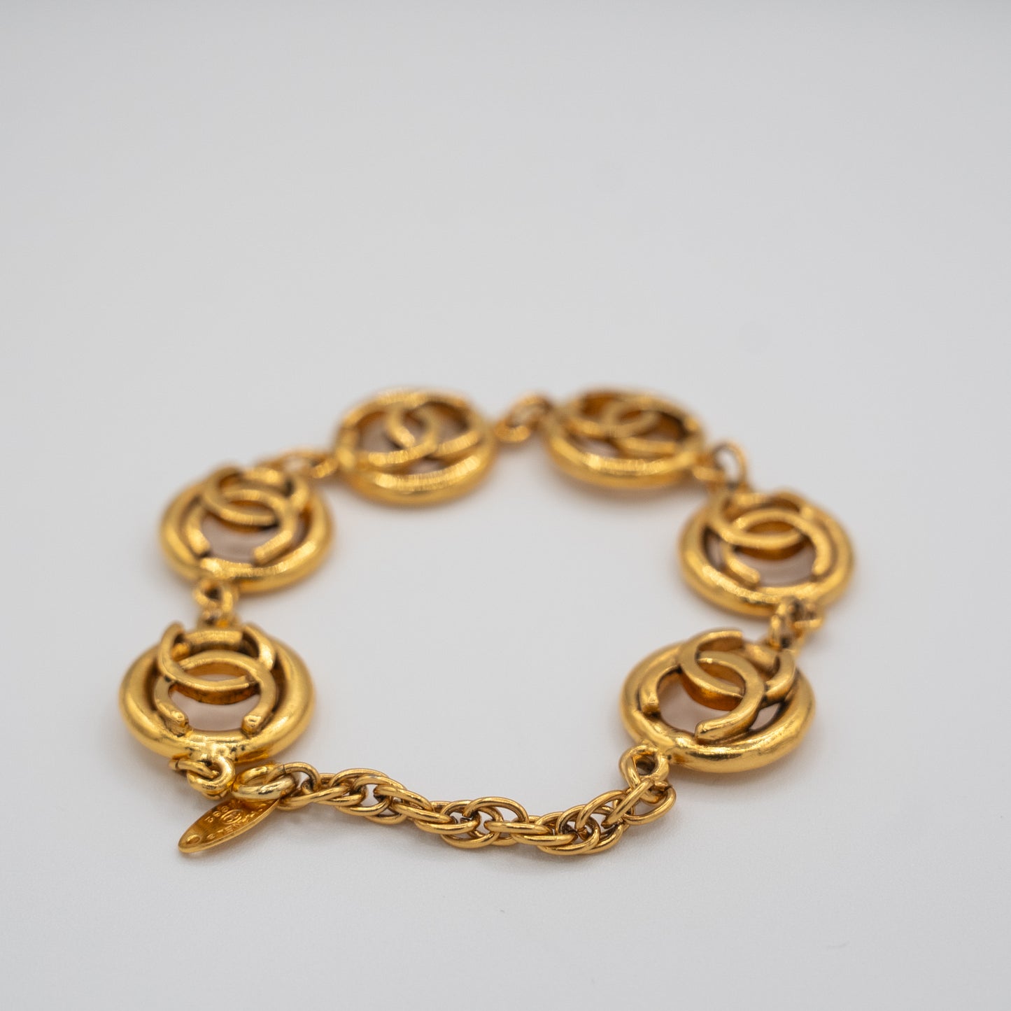 Chanel Coco Mark CC 18K Gold Plated Vintage 1983 Bracelet