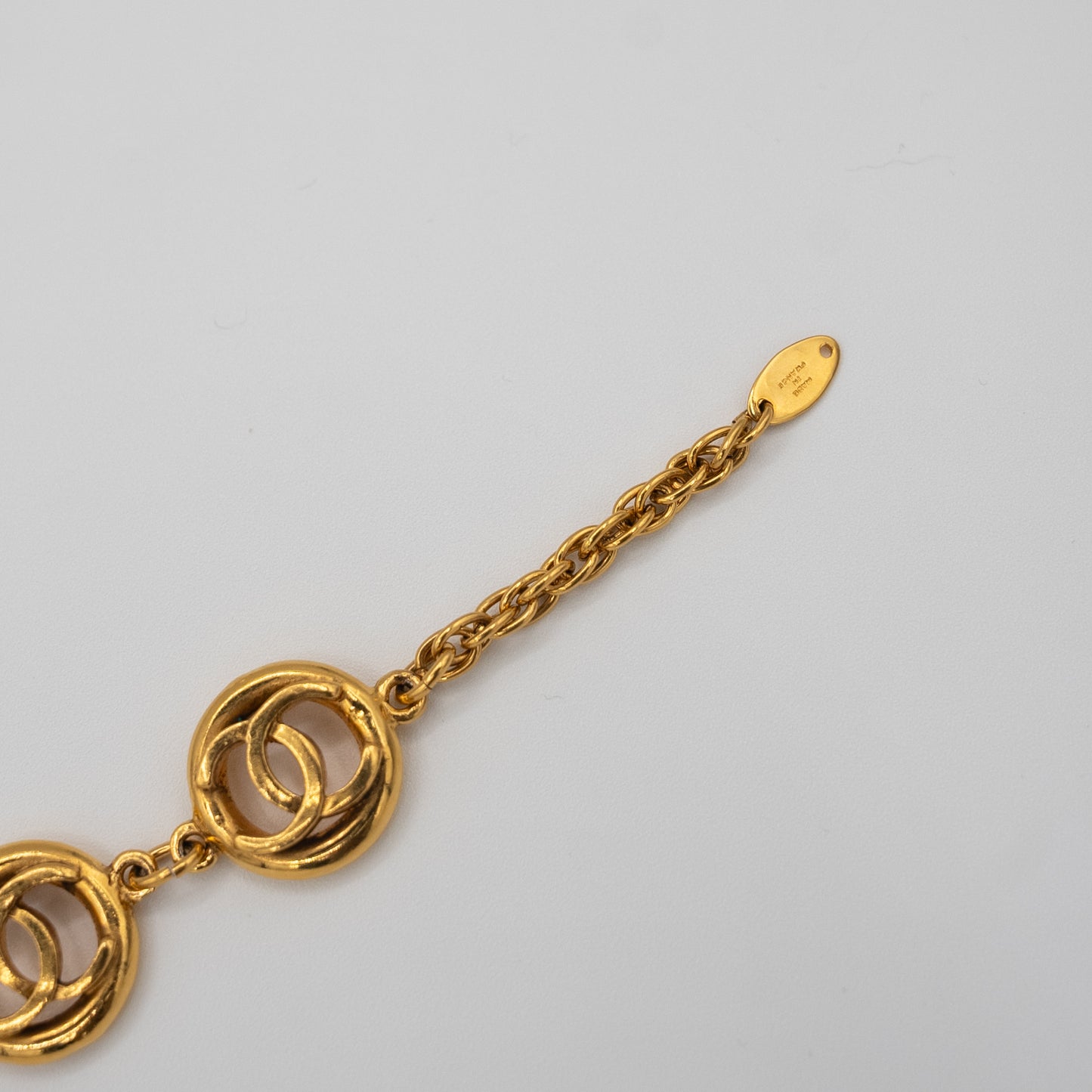 Chanel Coco Mark CC 18K Gold Plated Vintage 1983 Bracelet