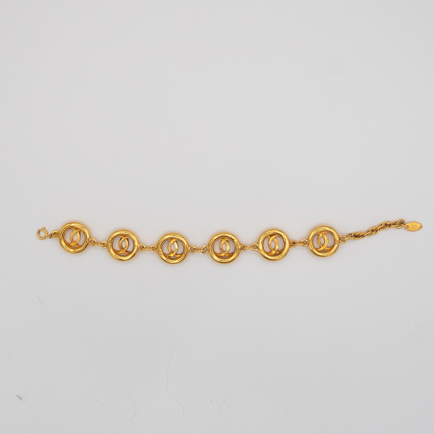 Chanel Coco Mark CC 18K Gold Plated Vintage 1983 Bracelet