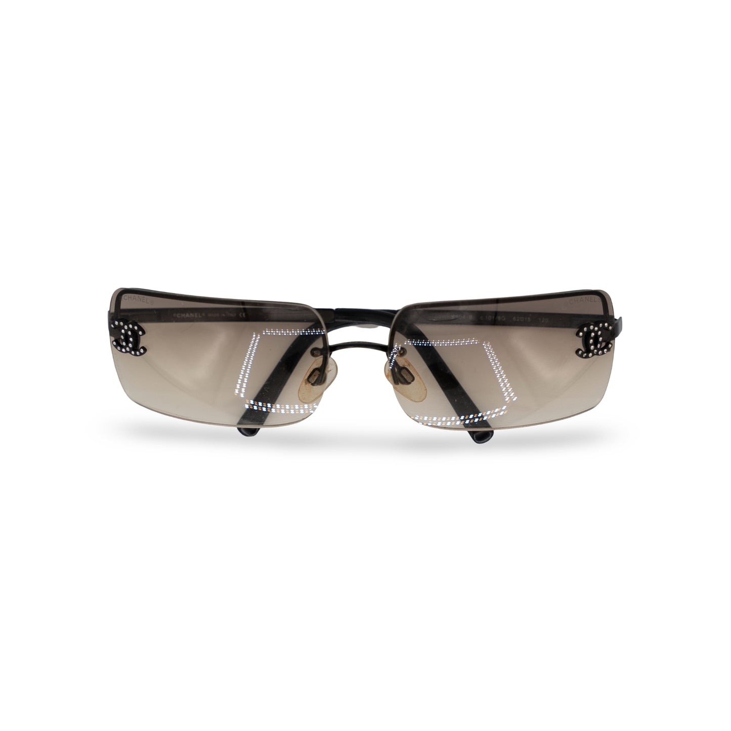 Chanel Sunglasses Vintage CC Black Ombre Crystal