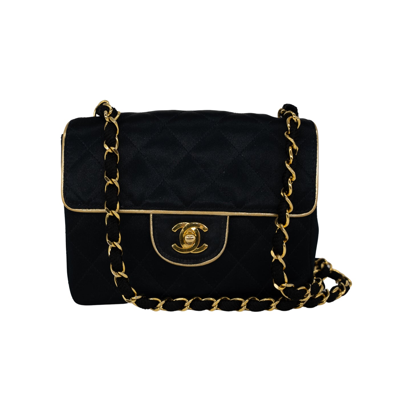 Chanel Classic Mini Square Chain CC Turn Lock Rare 1990s