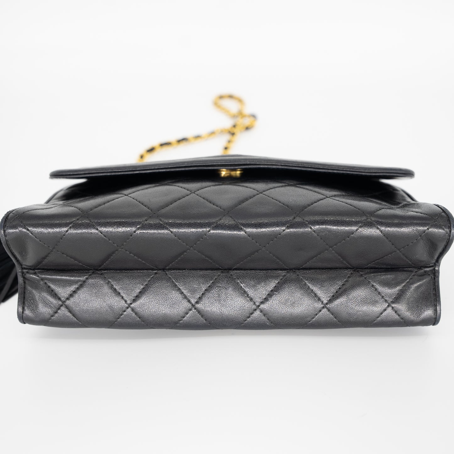Chanel Vintage Lambskin Quilted Tassle Handbag